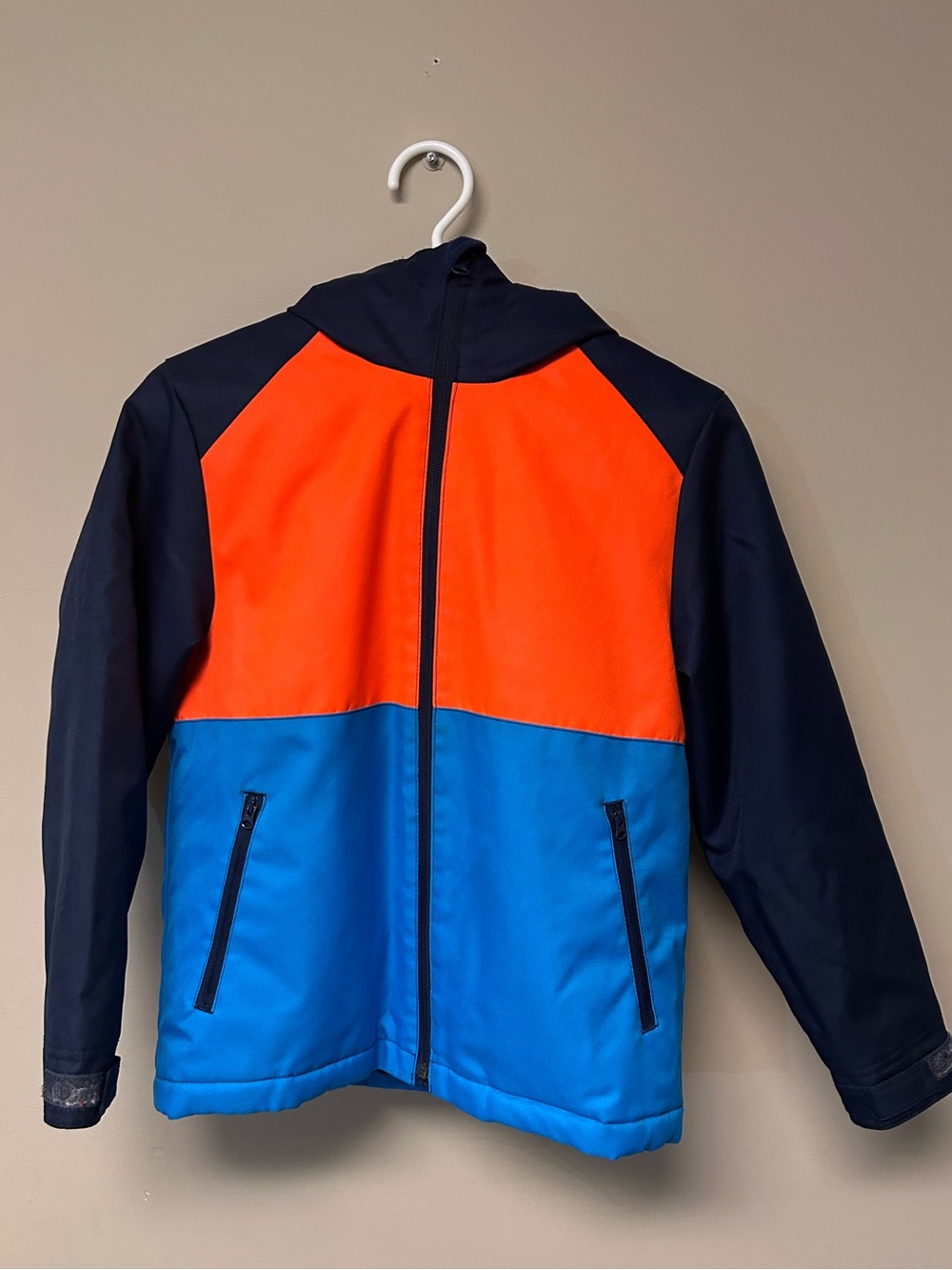 3/$40 GAP Kids Colorblock Hooded Jacket - Orange & Blue